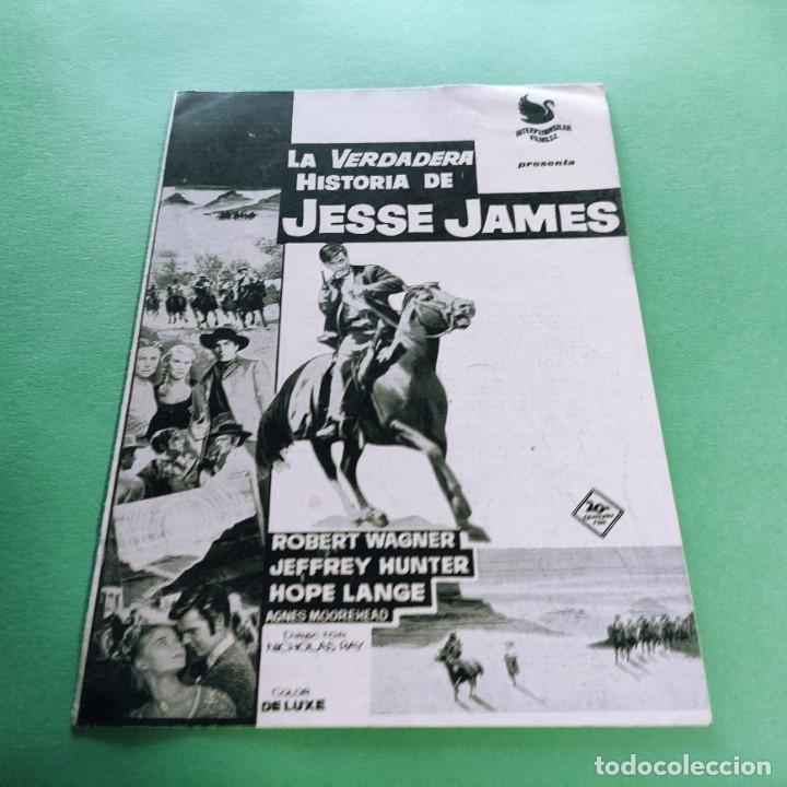 Cine: Gu&iacute;a . LA VERDADERA HISTORIA DE JESSE JAMES . ROBERT WAGNER . 1962 . 4 PAGINAS . . L17