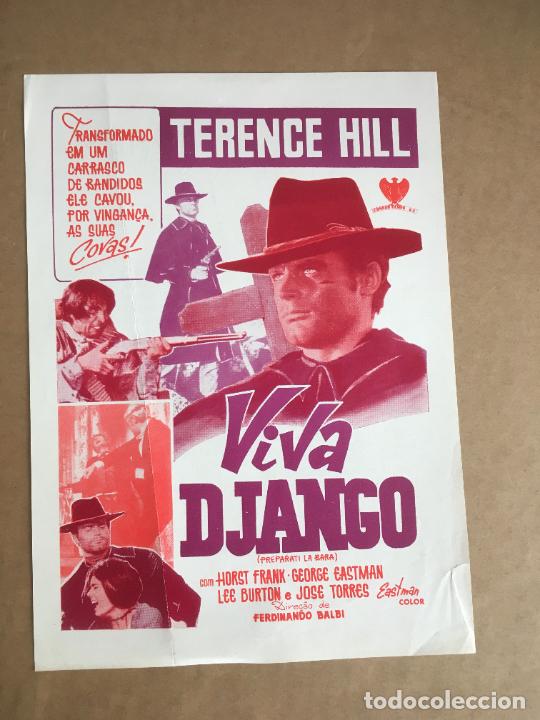Cinema: viva django - guia publicitaria original estreno portugal - george eastman terence hill western