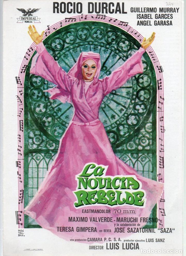 Cine: GUIA DOBLE, LA NOVICIA REBELDE. IMPERIAL FILMS S.S., ROCIO DURCAL, GUILLERMO MURRAY, ISABEL GARCES..