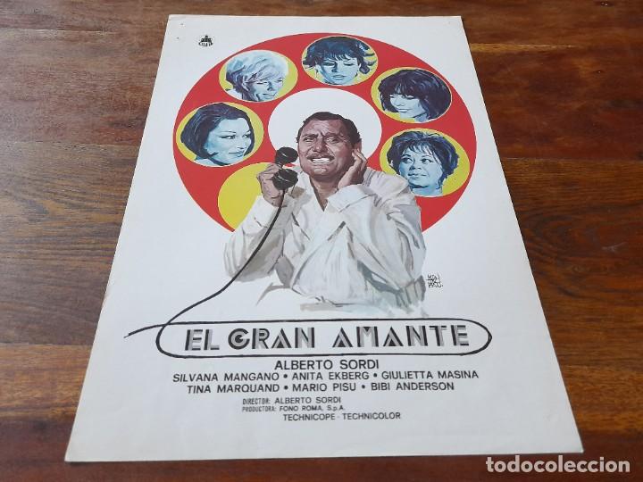 Cin&eacute;ma: El gran amante - Alberto Sordi, Silvana Mangano, Giulietta Masina - Gu&iacute;a original Castilla 1975