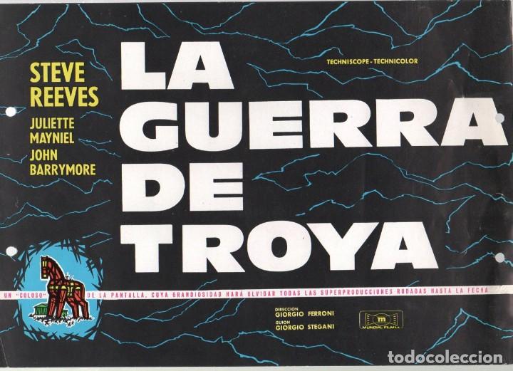 Cinema: GUIA DOBLE, LA GUERRA DE TROYA. MUNDIAL FILMS. DE GIORGIO FERRONI. STEVE REEVES, JULIETTE MAYNIEL...