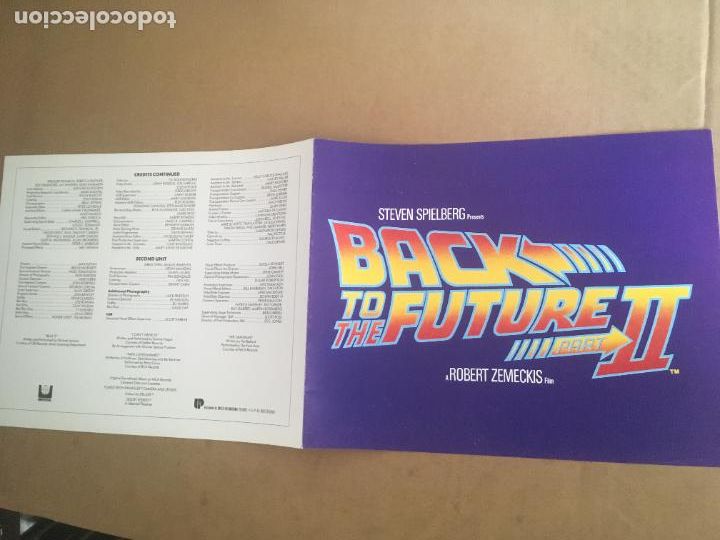 Cine: regreso al futuro back to the future 2 II guia publicitaria americana original estreno
