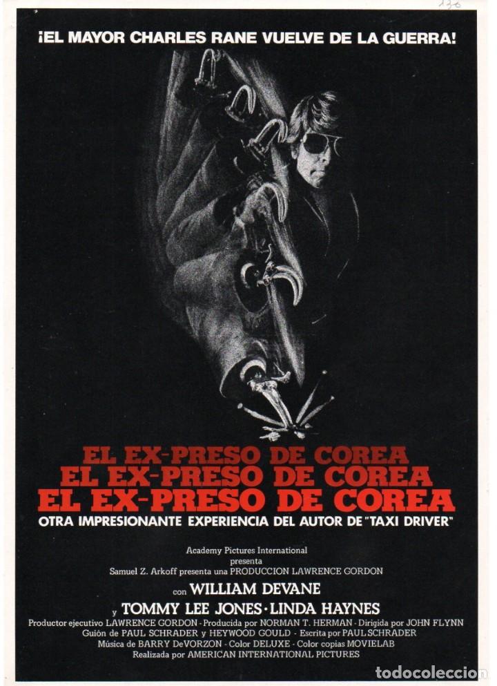 Cinema: GUIA, EL EX-PRESO DE COREA. JOHN FLIN. LAWRENCE GORDON, WILLIAM DEVANE, TOMMY LEE JONES...