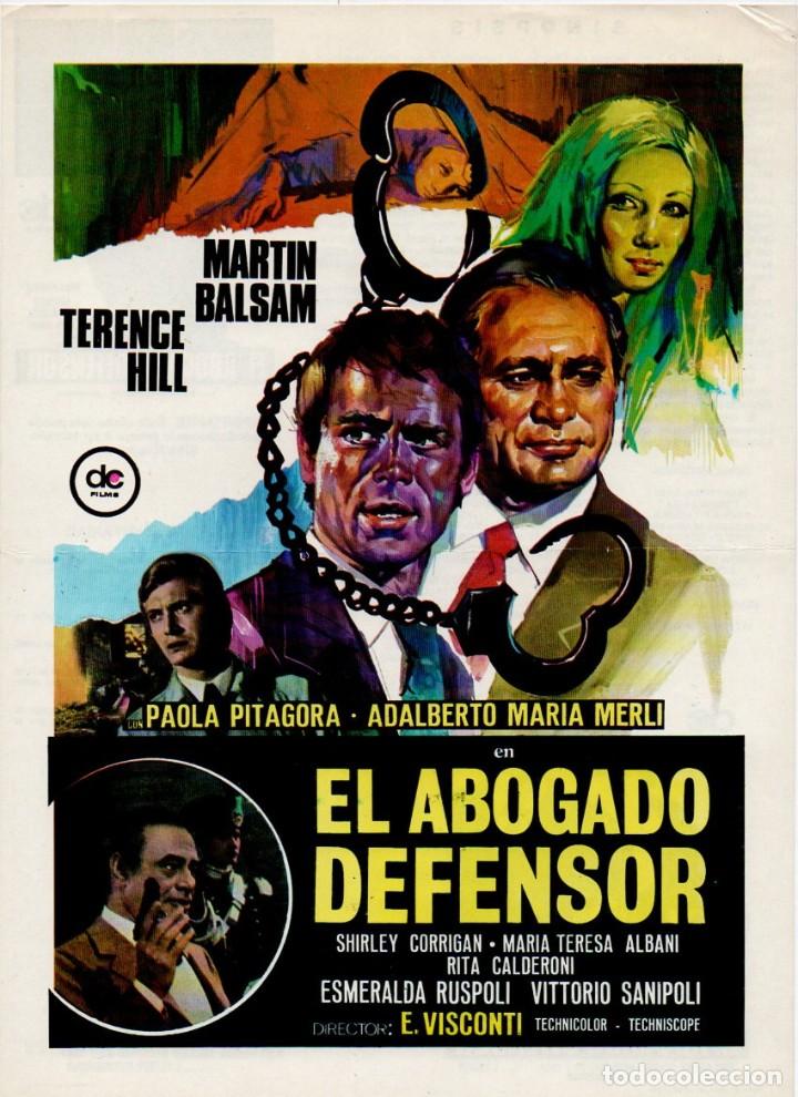 Cinema: GUIA, EL ABOGADO DEFENSOR. DC FILMS. E. VISCONTI. MARTIN BALSAM, TERENCE HILL, PAOLA PITAGORA...