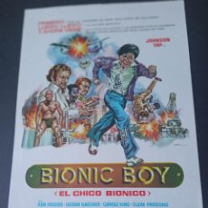 Cine: BIONIC BOY (EL CHICO BIONICO). GUIA ORIGINAL DE CINE SIMPLE. (IMPORTANTE VER FOTOS Y CONDICIONES). Lote 349019914