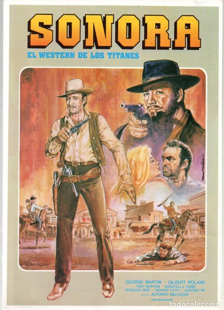 Cinema: GUIA DOBLE, SONORA - EL WESTER DE LOS TITANES. ALFONSO BALCAZAR. GEORGE MARTIN, GILBERT ROLAND...