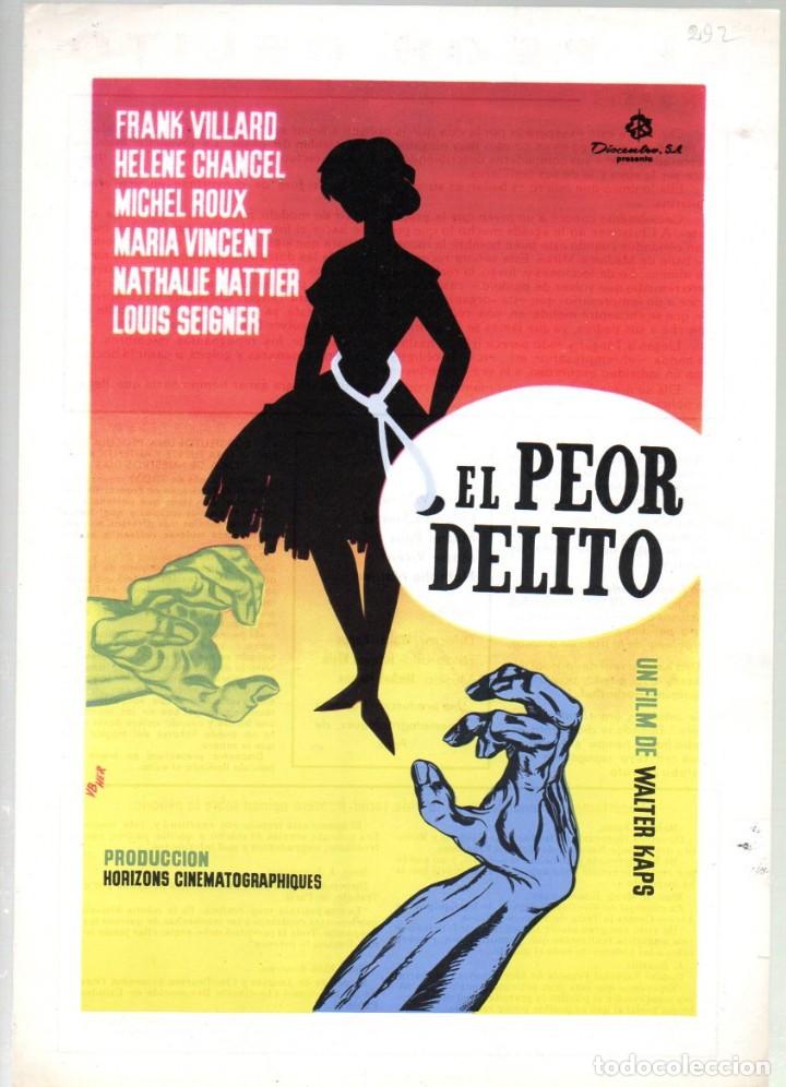 Cin&eacute;ma: GUIA, EL PEOR DELITO. DISCENTRO S.A. 1963, WALTER KAPPS. FRANK VILLARD, H&Eacute;LENA CHANCEL,...