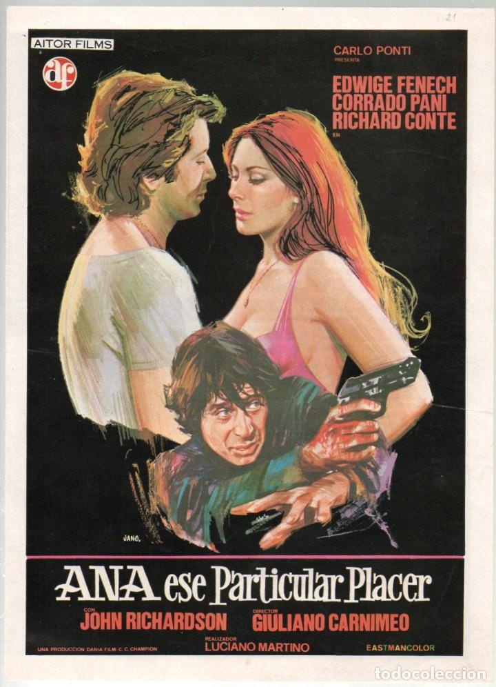 Cinema: GUIA DOBLE, ANA ESE PARTICULAR PLACER. AITOR FILMS 1974. DIBUJO DE JANO. CARLO PONTI. EDWIGE FENECH
