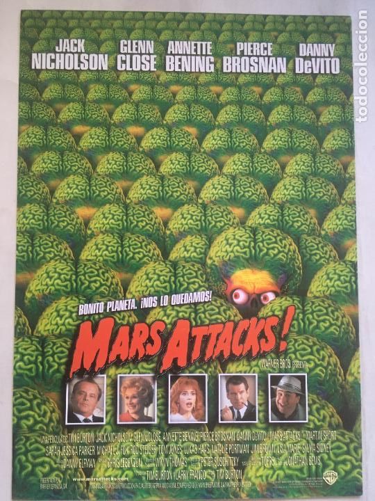 Cine: mars attacks jack nicholson tim burton guia publicitaria original estreno