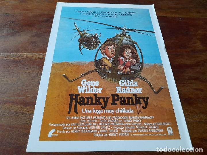 Cinema: Hanky Panky - Gene Wilder, Gilda Radner, Kathleen Quinlan, R. Widmark - Gu&iacute;a original Filmayer 1982