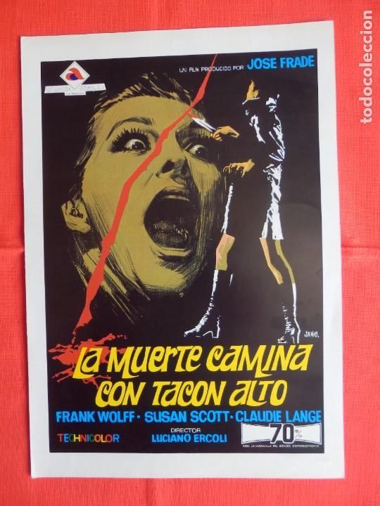 Cine: La muerte camina con tacon alto, impecable gu&iacute;a doble, frank wolff susan scott, 1973