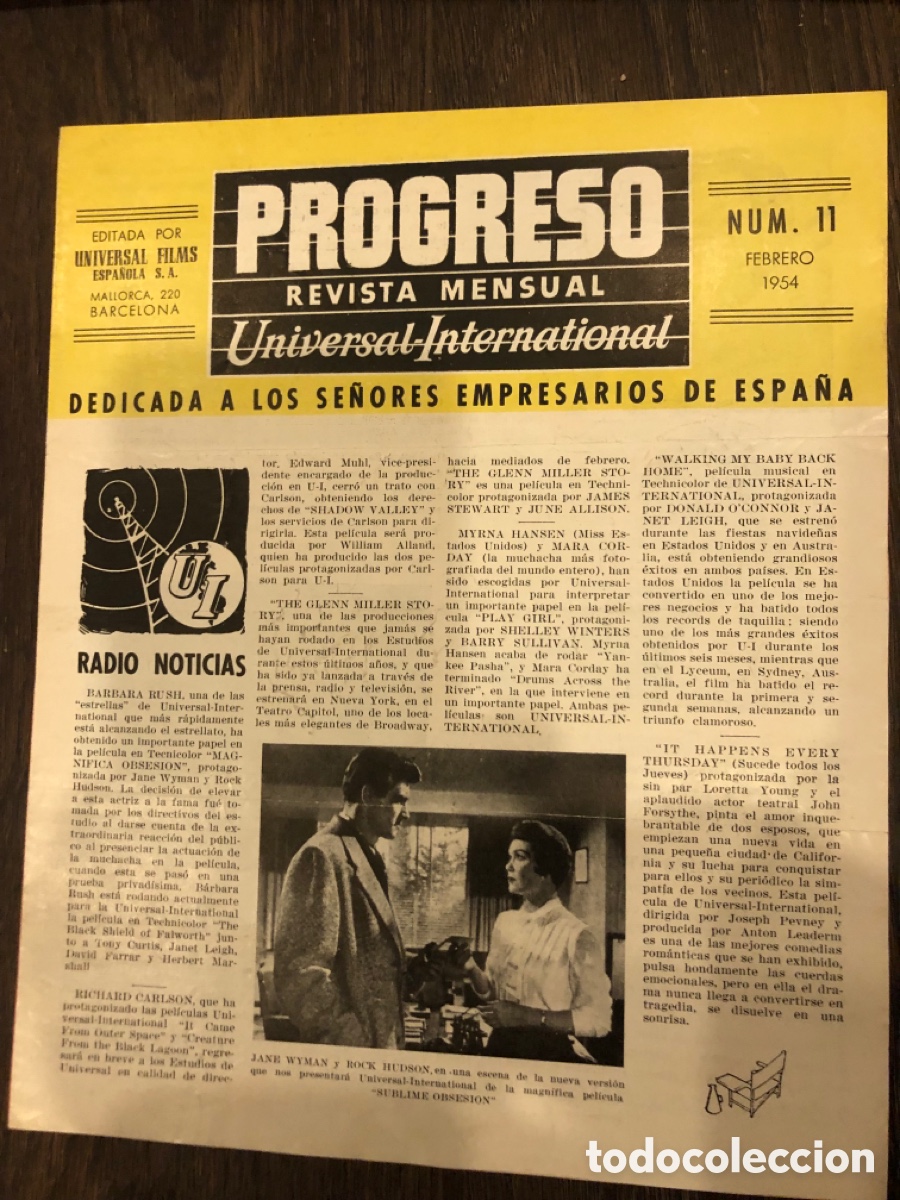 Cine: Guia universal 11 progres&oacute; revista mensual 1954 la historia de Glenn Miller james stewart 7