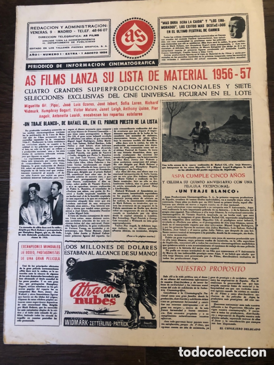 Cine: Peri&oacute;dico 1 as films 1956 lista material m&aacute;s dura ser&aacute; la ca&iacute;da humphrey Bogart sofia loren 7