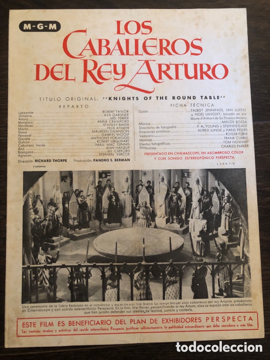 Cine: Guia MGM los caballeros del rey Arturo ava gardner robert taylor 7
