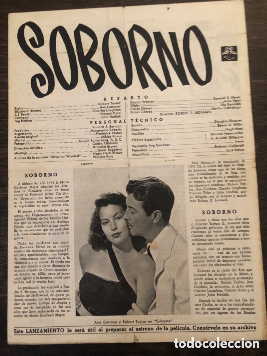 Cine: Guia MGM soborno Ava gardner robert taylor 7