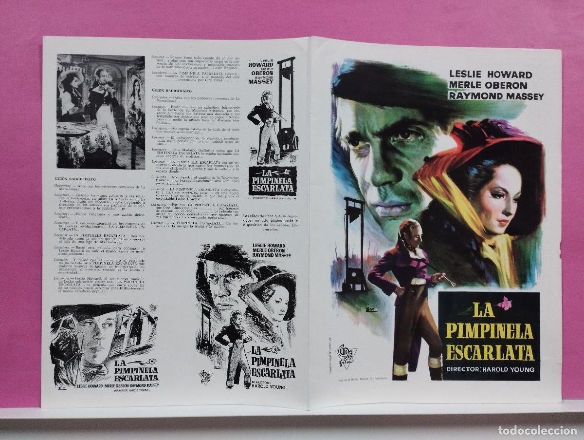Cinema: La pimpinela escarlata. Leslie Howard, Joan Gardner, Merle Oberon. GUIA ORIGINAL