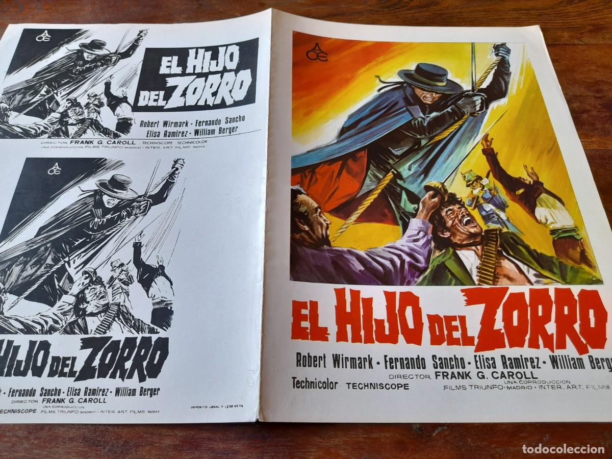 Cine: El hijo del Zorro - Robert Wirmark, Fernando Sancho, Elisa Ramirez - Guia original Alianza 1974