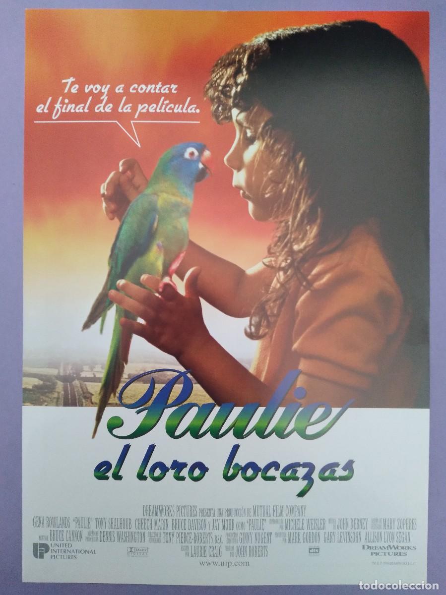 Cinema: GUIA PUBLICITARIA PELICULA CINE PAULIE EL LORO BOCAZAS 1 HOJAS G 88
