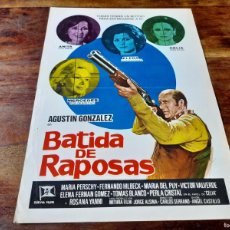 Cine: BATIDA DE RAPOSAS - AGUSTÍN GONZÁLEZ, MARIA PERSCHY, FERNANDO HILBECK - GUIA ORIGINAL SUEVIA 1977