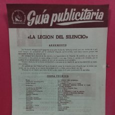 Cine: LA LEGIÓN DEL SILENCIO. JORGE MISTRAL, NANI FERNÁNDEZ, JOAN CAPRI GUIA ORIGINAL. Lote 376062104