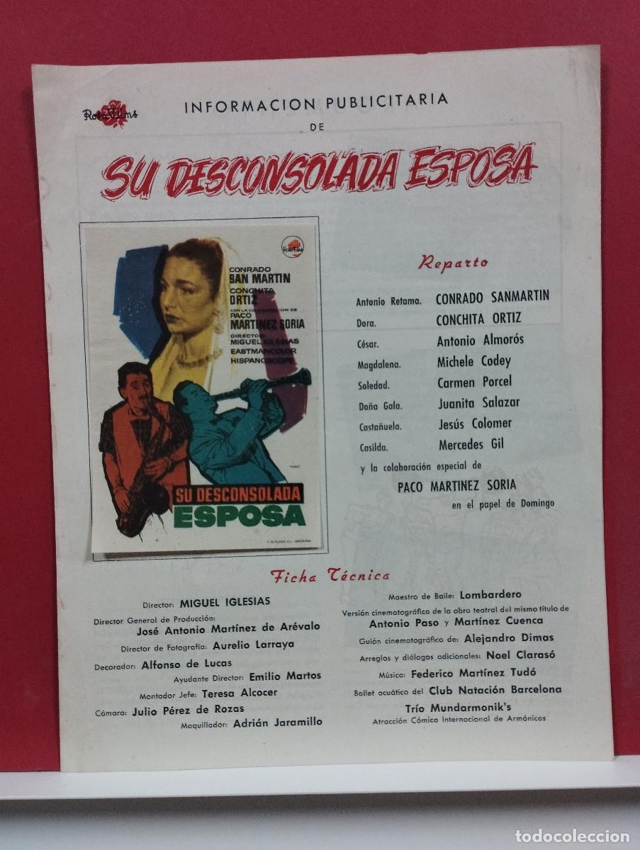 Cinema: Su desconsolada esposa. Conrado San Mart&iacute;n, Conchita Ortiz, Antonio Almor&oacute;s GUIA ORIGINAL MGM