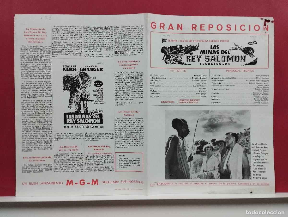 Kino: Las minas del rey Salom&oacute;n. Deborah Kerr, Stewart Granger, Richard GUIA ORIGINAL MGM