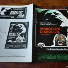 Cine: ATRACCIÓN DIABÓLICA - JASON BEGHE, JOHN PANKOW, KATE MCNEIL, G.A. ROMERO - GUÍA ORIGINAL LAUREN 1988