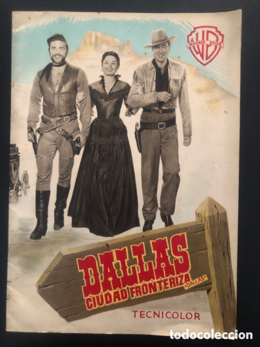 Cine: Guia original warner Bros Dallas ciudad fronteriza Gary Cooper Ruth Roman