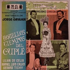 Cine: AQUELLOS TIEMPOS DEL CUPLE LILIAN DE CELIS GUIA ORIGINAL G0001 ESTRENO MG FILMS. Lote 386134424