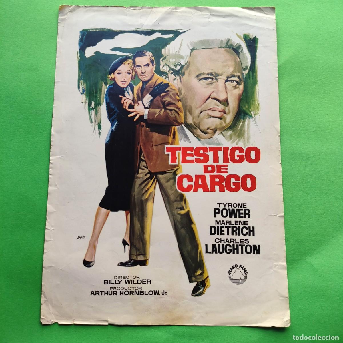 Cine: GUIA DE CINE * TESTIGO DE CARGO * TYRONE POWER * CHARLES LAUGHTON * 2 PAGINAS * L12