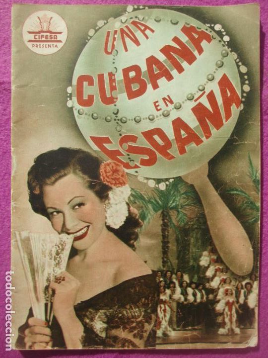 Cin&eacute;ma: GUIA PUBLICITARIA CINE UNA CUBANA EN ESPA&Ntilde;A BLANQUITA AMARO MARUJITA DIAZ CIFESA G1731