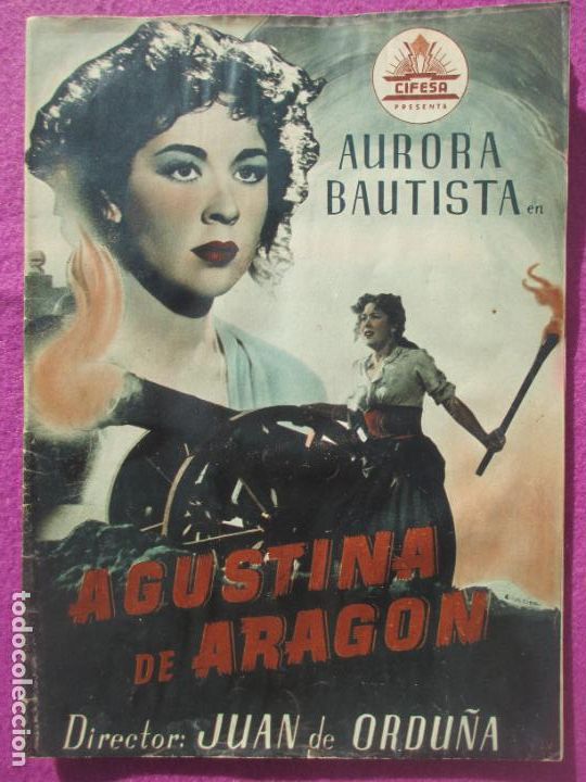 Cin&eacute;ma: GUIA PUBLICITARIA CINE AGUSTINA DE ARAGON AURORA FERNANDO REY BAUTISTA CIFESA G1758