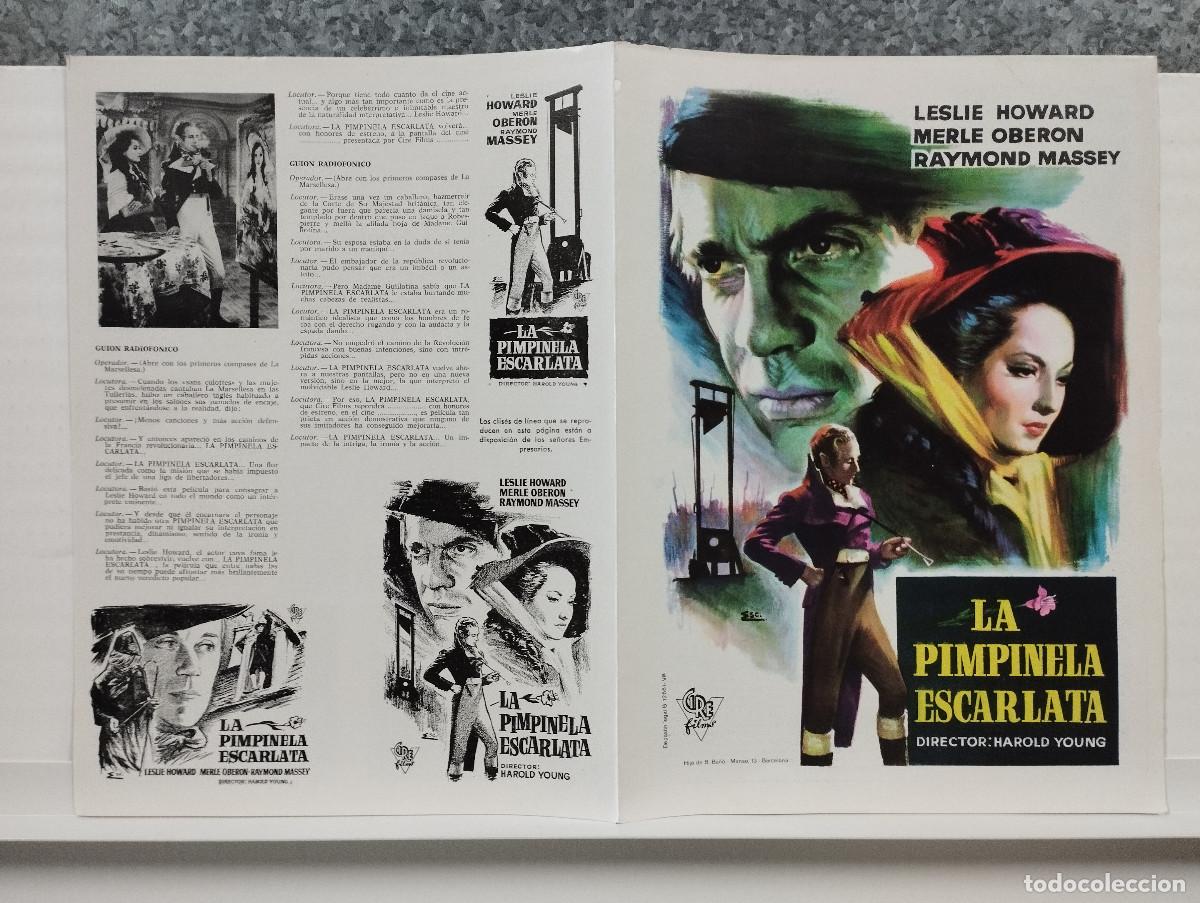Cinema: La pimpinela escarlata. Leslie Howard, Joan Gardner, Merle Oberon. GUIA DE CINE DOBLE