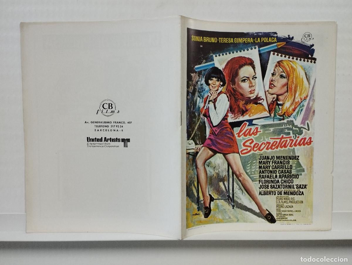Cine: Las secretarias. Sonia Bruno, Teresa Gimpera, La Polaca, Juanjo Men&eacute;ndez GUIA DE CINE 8 PAGINAS