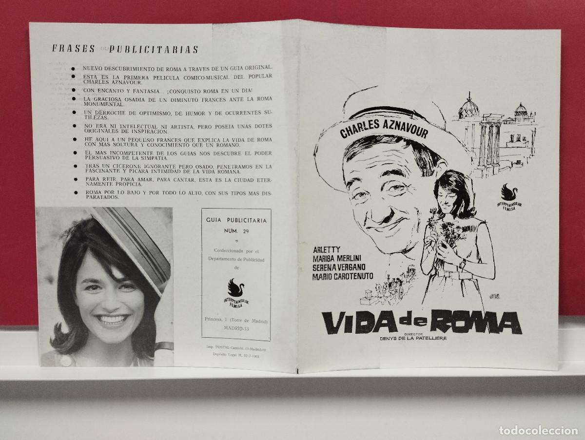 Cinema: Vida de Roma Charles Aznavour, Arletty, Gregor von Rezzori, Marisa Merlini GUIA DOBLE