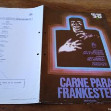 Cine: CARNE PARA FRANKENSTEIN - JOE DALLESANDRO, MONIQUE VAN VOOREN,UDO KIER - GUÍA ORIGINAL BOCACCIO 1976