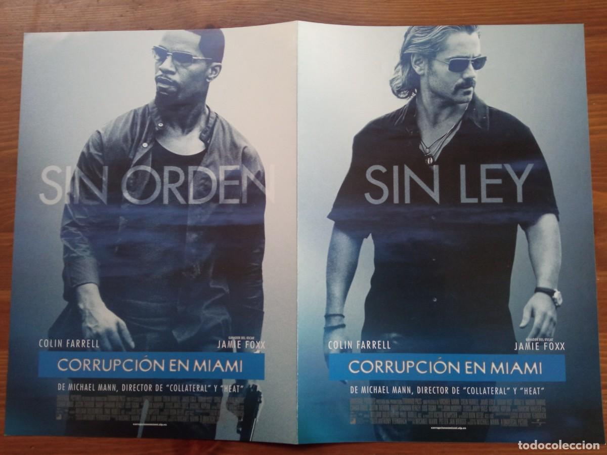 Cinema: CORRUPCION EN MIAMI (GUIA DOBLE ORIGINAL DE CINE) COLIN FARRELL, JAMIE FOXX (PEDIDO MINIMO 5 EUROS)