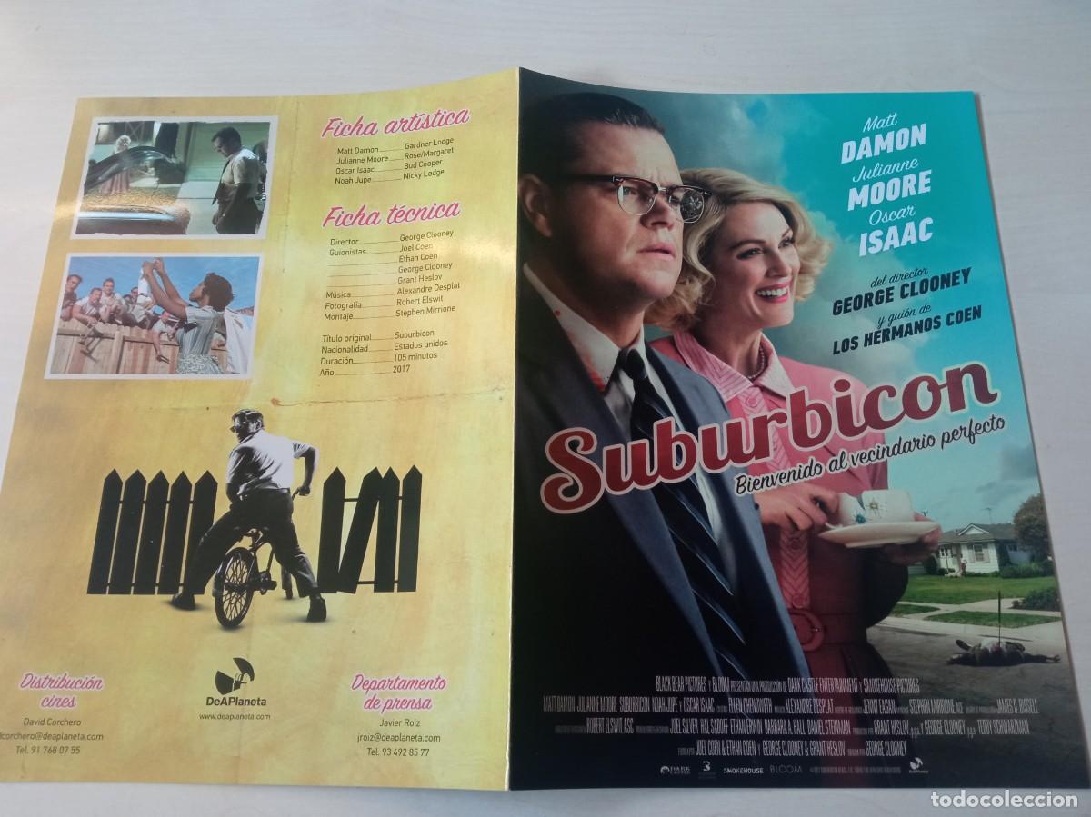 Cine: SUBURBICON (GUIA ORIGINAL DE CINE DOBLE) MATT DAMON, GEORGE CLOONEY (PEDIDO MINIMO 5 EUROS)