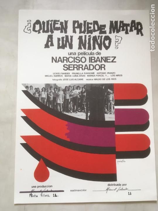 Cine: quien puede matar a un ni&ntilde;o narciso chicho iba&ntilde;ez serrador guia publicitaria estreno lewis fiander