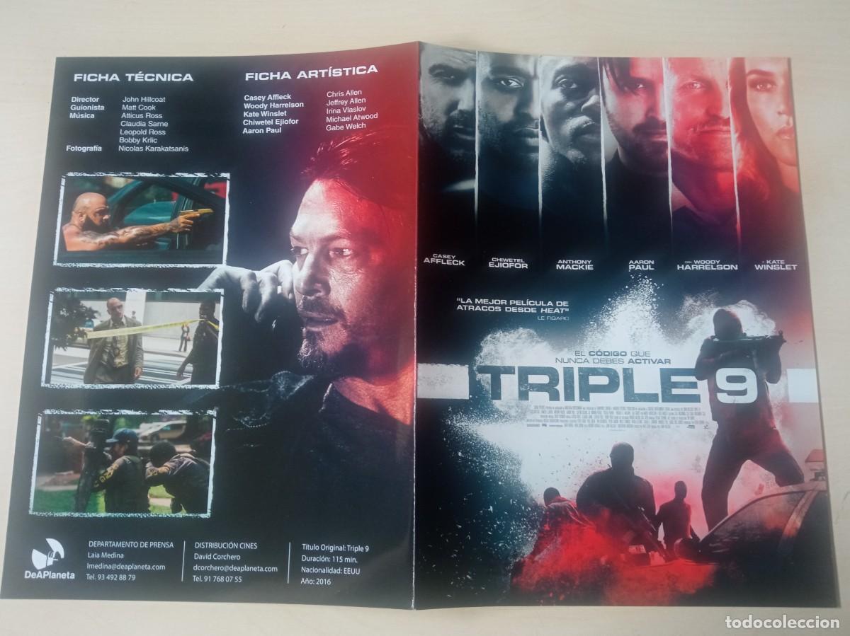 Cinema: TRIPLE 9 (GUIA ORIGINAL DE CINE DOBLE) WOODY HARRELSON, KATE WINSLET (PEDIDO MINIMO 5 EUROS)