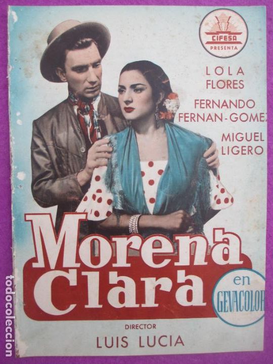 Cine: GUIA PUBLICITARIA CINE MORENA CLARA LOLA FLORES FERNANDO FERNAN - GOMEZ CIFESA G1789