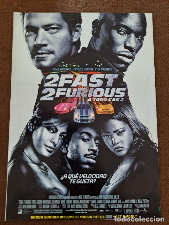 Cinema: 2 FAST 2 FURIOUS A TODO GAS 2 PAUL WALKER EVA MENDES GUIA DE CINE ORIGINAL J2