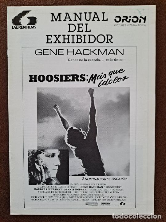 Cinema: MANUAL DEL EXHIBIDOR HOOSIERS GUIA DE CINE ORIGINAL J4