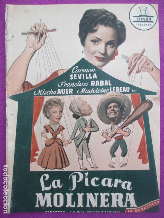 Cine: GUIA PUBLICITARIA CINE LA PICARA MOLINERA CARMEN SEVILLA FRANCISCO RABAL CIFESA G1797