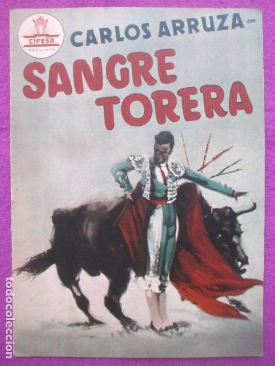 Cin&eacute;ma: GUIA PUBLICITARIA CINE SANGRE TORERA CARLOS ARRUZA OLGA JIMENEZ CIFESA G1807