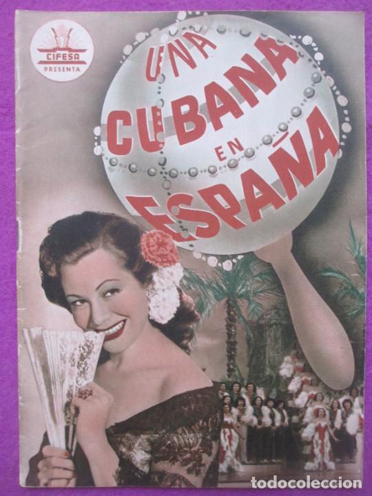 Cinema: GUIA PUBLICITARIA CINE UNA CUBANA EN ESPA&Ntilde;A MARUJITA DIAZ BLANQUITA AMARO CIFESA G1815