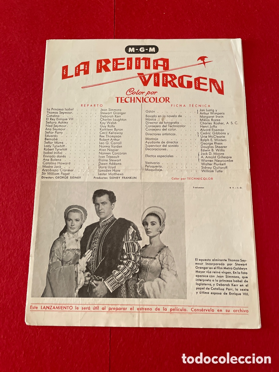 Cine: LA REINA VIRGEN GU&Iacute;A ORIGINAL DE CINE SS13