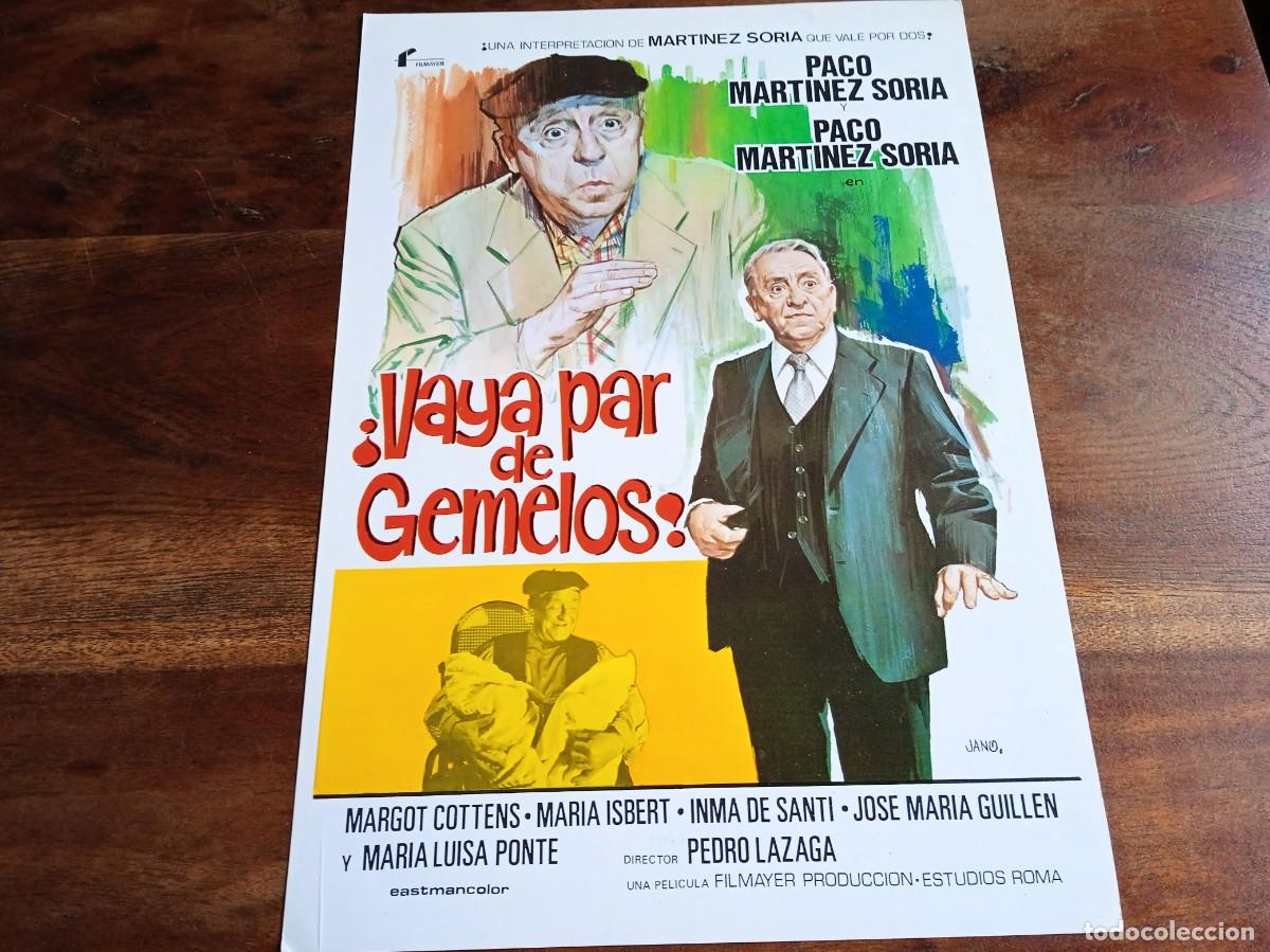 Cine: Vaya par de gemelos - Paco Martinez Soria, Margot Cottens - Gu&iacute;a original Filmayer 1977 Jano