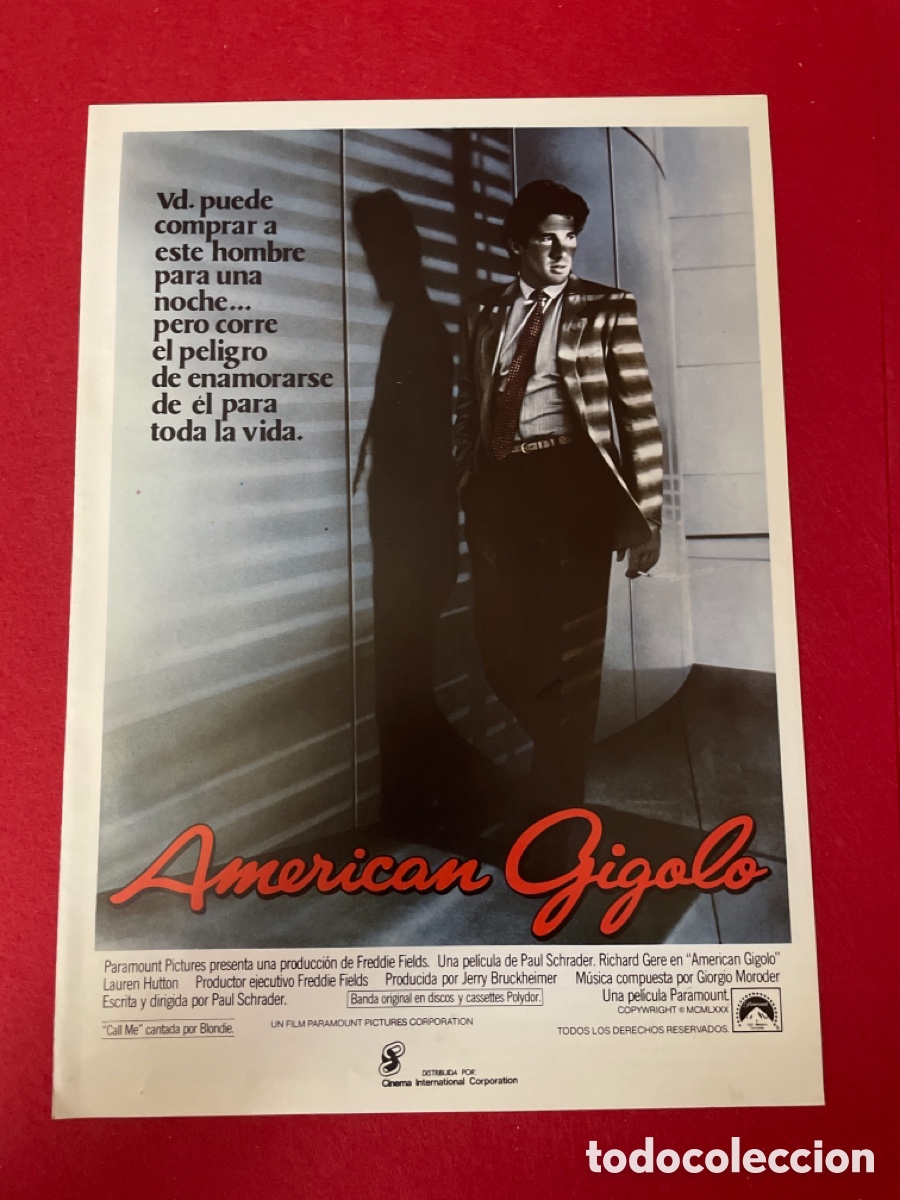 Cinema: AMERICAN GIGOLO GU&Iacute;A ORIGINAL DE CINE SS25