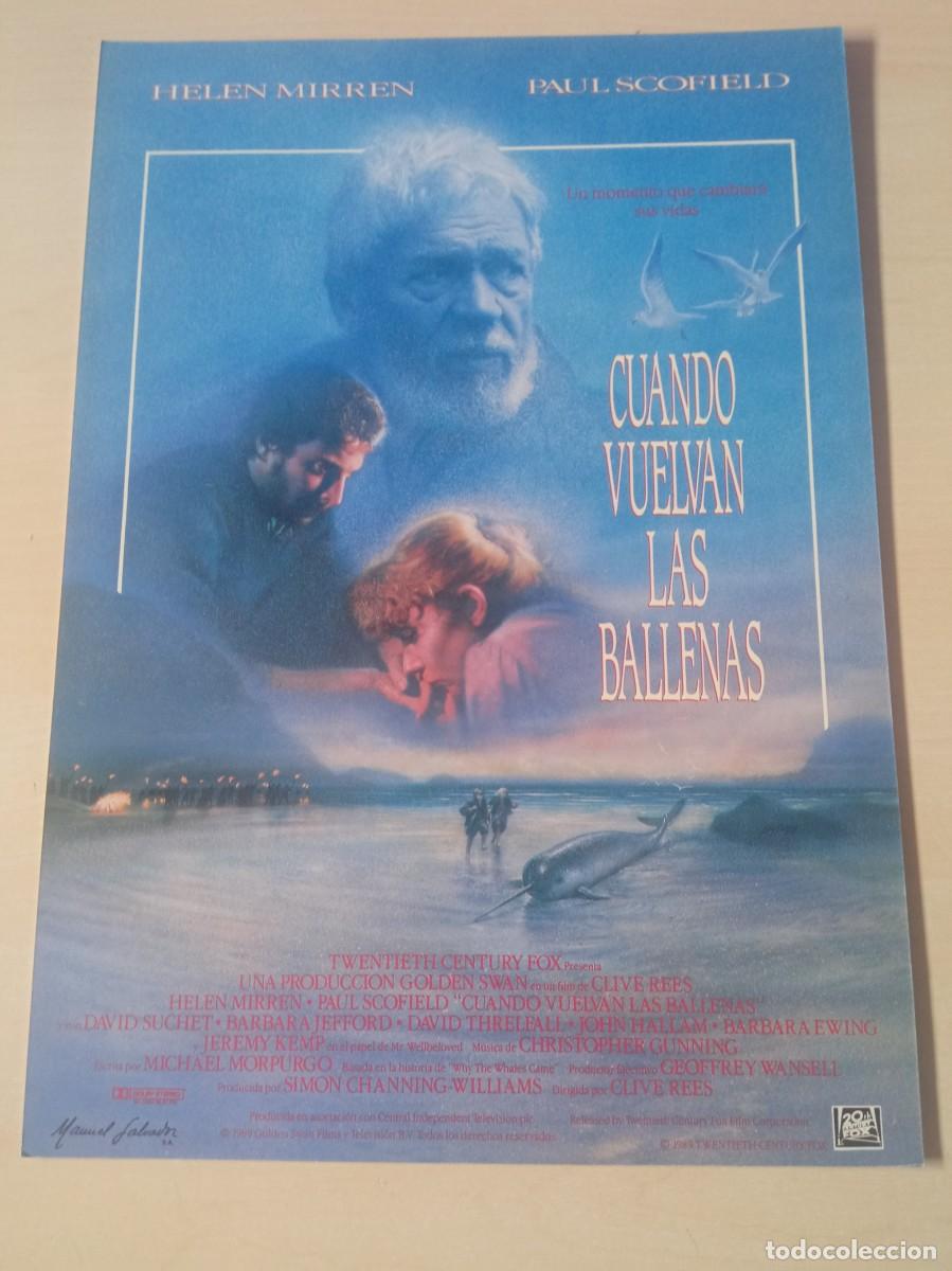 Cinema: CUANDO VUELVAN LAS BALLENAS (GUIA ORIGINAL CINE SIMPLE) (PEDIDO MINIMO 5 EUROS)